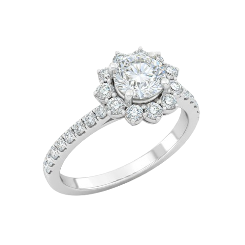 White Gold Round Diamond Ring
