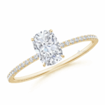 Thin Shank Cushion Diamond Ring
