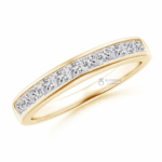 Channel Set Princess-Cut Diamond Half Eternity Wedding Ring