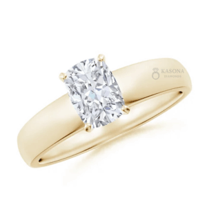 Cushion Rectangular Solitaire Engagement Ring