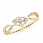 Infinity Twist Three Stone Diamond Ring
