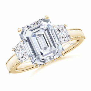 Emerald Diamond Engagement Ring