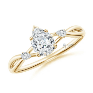 Pear Lab-Grown Diamond Side Stone Engagement Ring