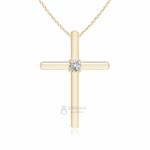 Solitaire Lab-Grown Diamond Cross Pendant