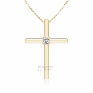 Solitaire Lab-Grown Diamond Cross Pendant