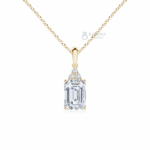 Solitaire Lab-Grown Emerald Diamond Classic Trio Pendant