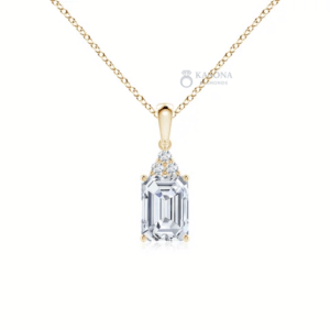 Solitaire Lab-Grown Emerald Diamond Classic Trio Pendant