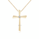 Solitaire Lab-Grown Diamond Cross Pendant